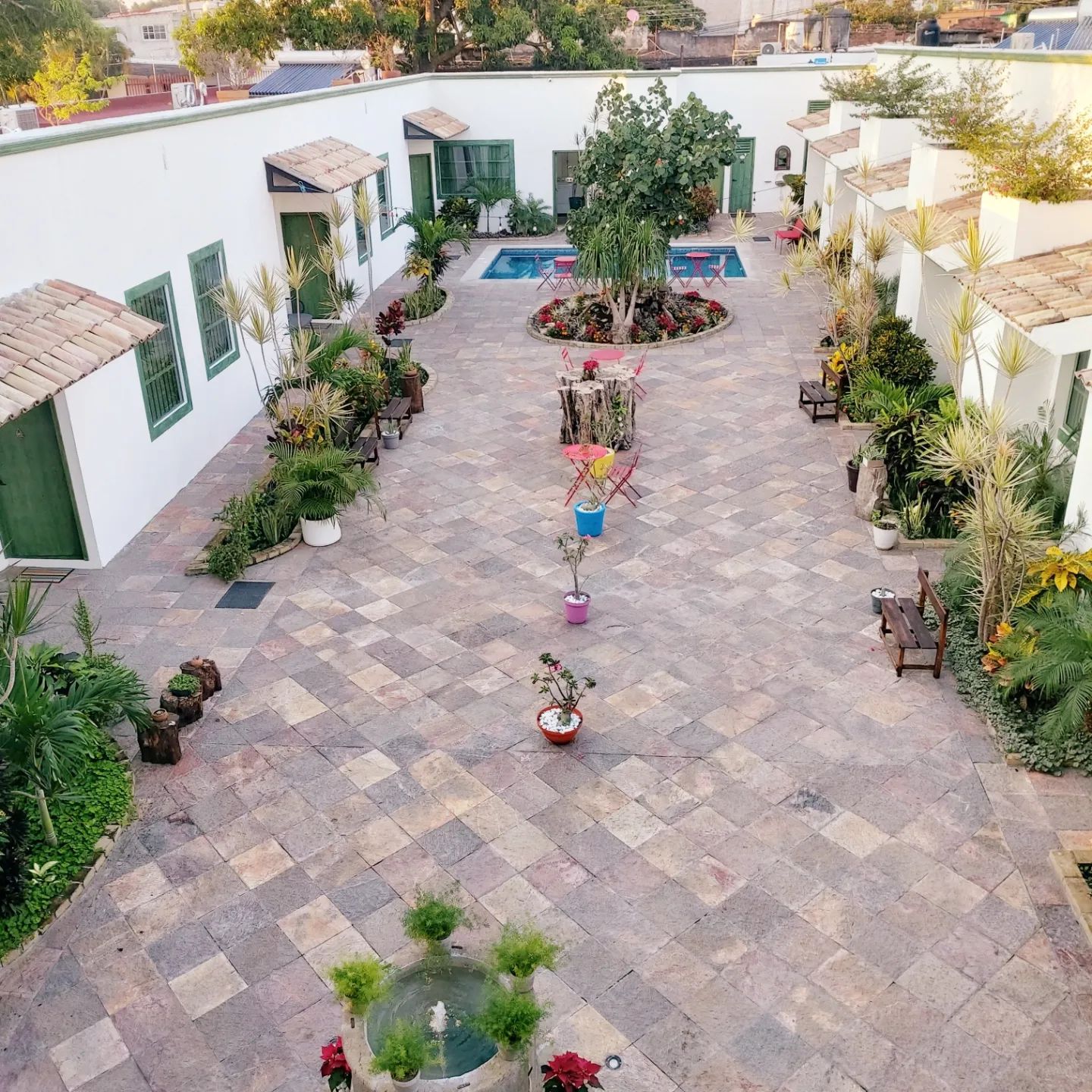 Vista aérea del patio interior